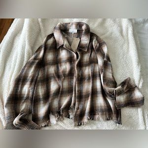 Women crop flannel